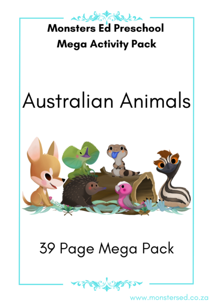 AUSTRALIAN ANIMALS Monsters Ed Preschool Activity Pack1