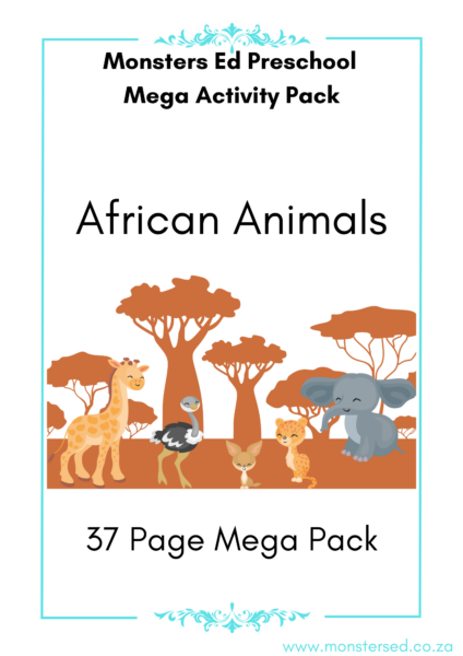 AFRICAN ANIMALS Monsters Ed Kindergarten Activity Pack1