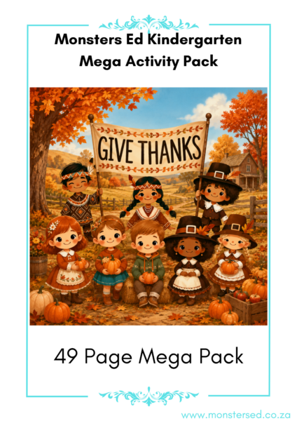 GIVE THANKS Monsters Ed Kindergarten Activity Pack
