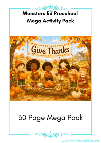 GIVE THANKS Monsters Ed Preschool Activity Pack 